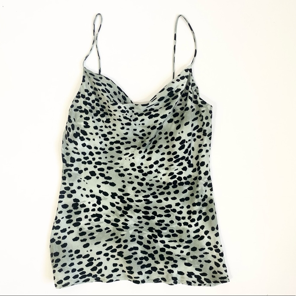 Zara Sage Green Silky Cowl Neck Top